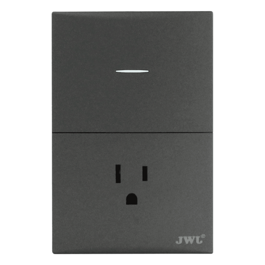 Placa con Interruptor Sencillo y 1 Toma Corriente 10 -15 A 127 V 60 Hz.