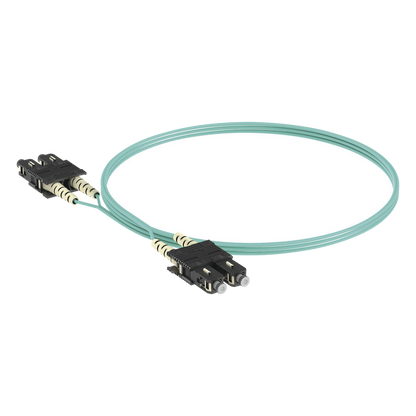 Jumper de Fibra Optica Multimodo 50/125 OM3, SC-SC Duplex, OFNR (Riser), Color Aqua, 3 Metros (9.84 Pies)