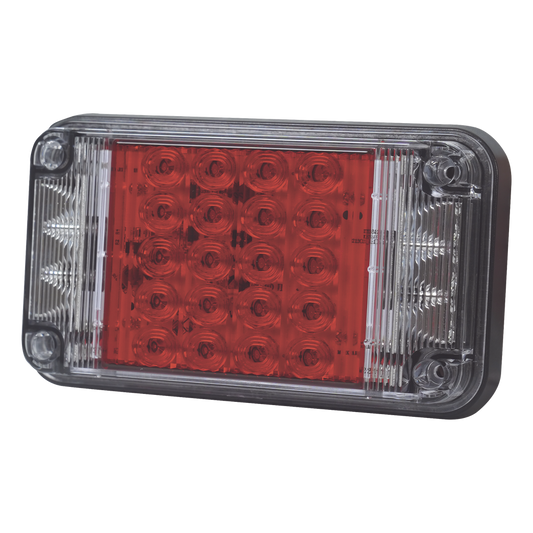 Luz de Advertencia de 7X4", Color Rojo, Con Luces de Trabajo, Ideal para Ambulancias