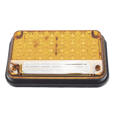Luz de Advertencia de 7X4", Color Ambar, Con Luz de Trabajo, Ideal para Ambulancias