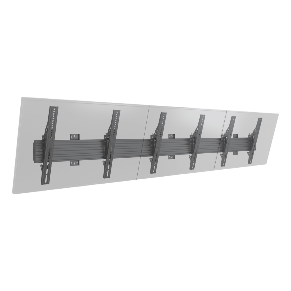 Soporte de Pared para TV / Riel Triple 400T / Capacidad 110 lbs (50 kg) / Compatible 32"-65" / VESA 100x100-600x400 mm / Ajuste Ángulo 5°-15°