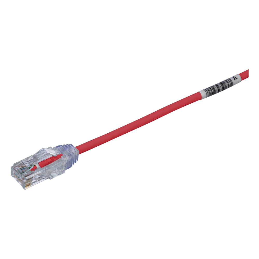 Cable de Parcheo TX6, UTP Cat6, Diámetro Reducido (28AWG), Color Rojo, 20.2 cm (8 Pulgadas)