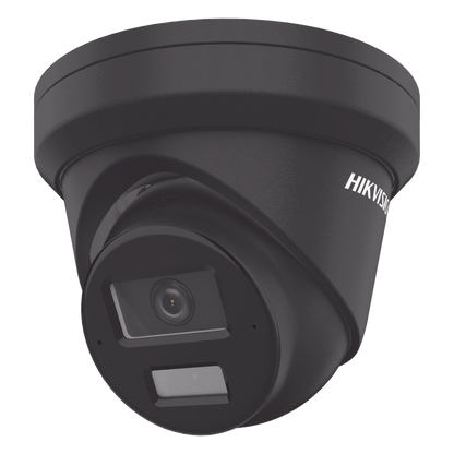 [Dual Light + 2 Micrófonos de Doble Matriz] Turret IP 4 Megapixel / Color Negro / Lente 2.8 mm / 30 mts Luz Blanca + 30 mts IR / ACUSENSE / Exterior