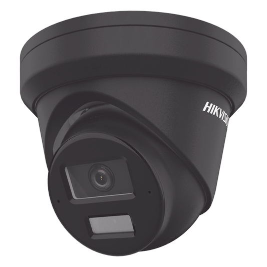 [Dual Light + 2 Micrófonos de Doble Matriz] Turret IP 4 Megapixel / Color Negro / Lente 2.8 mm / 30 mts Luz Blanca + 30 mts IR / ACUSENSE / Exterior