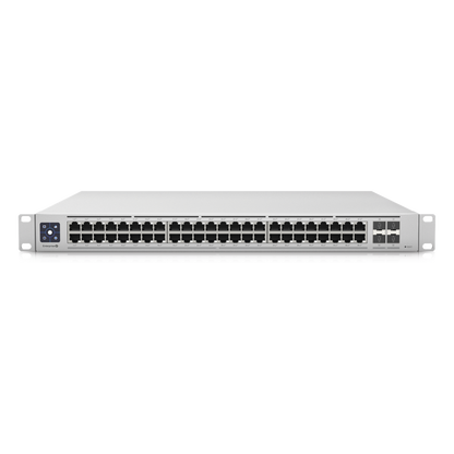 UniFi Switch Enterprise administrable capa 3, 48 puertos 2.5GbE RJ45 POE+, 4 puertos 10G SFP+, 720W, con pantalla táctil de 1.3"
