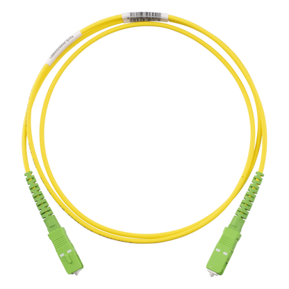 Jumper de Fibra Optica Monomodo 9/125 OS2, SC/APC-SC/APC Simplex, OFNR (Riser), Color Amarillo, 1 Metro (3.28 Pies)