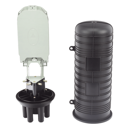 Caja de Distribución de Fibra Óptica Vertical Tipo Domo, 48 Empalmes (Expandible Hasta 96 Empalmes con Charola LP-SCV-48-ST), Exterior, IP68