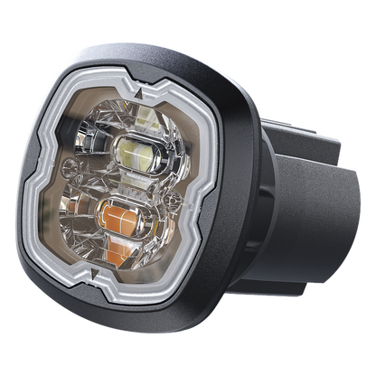 Estrobo Empotrable de 6 LED, Claro, Lente Transparente, SAE