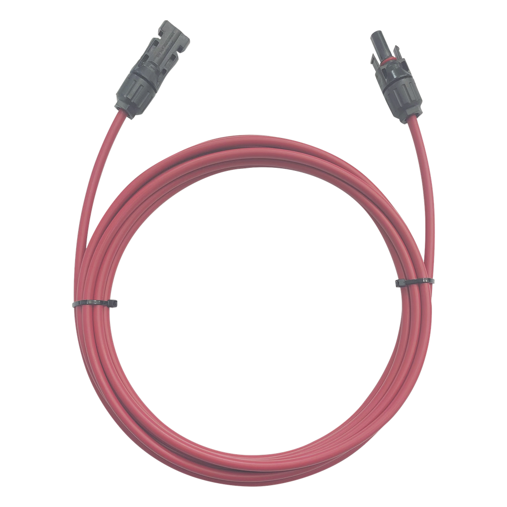 Cable Fotovoltaico / 1 metro / Color Rojo / Calibre 10 AWG / Terminal MC4-Macho y Hembra en ambos extremos