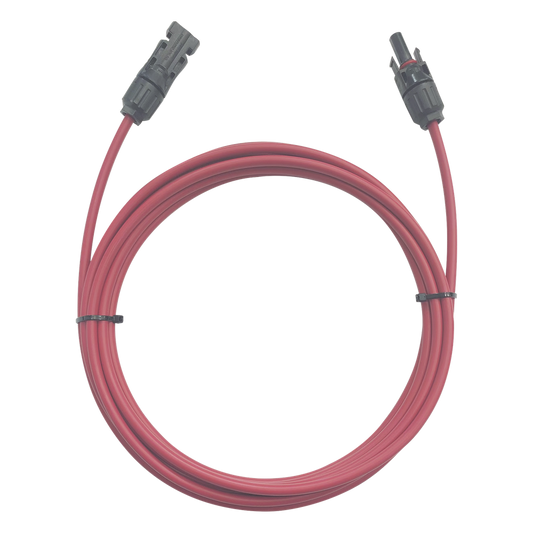 Cable Fotovoltaico / 1 metro / Color Rojo / Calibre 10 AWG / Terminal MC4-Macho y Hembra en ambos extremos