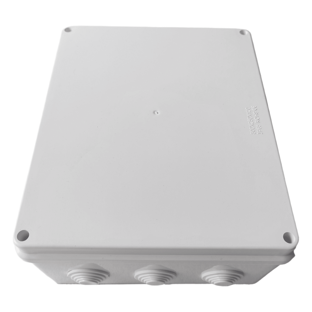Caja de Derivación-Conexión para Exterior IP65 con 12 Entradas / 300 x 250 x 120 mm (11.8 x 9.8 x 4.7 in) / Sellado Seguro con Empaque + 4 Tornillos