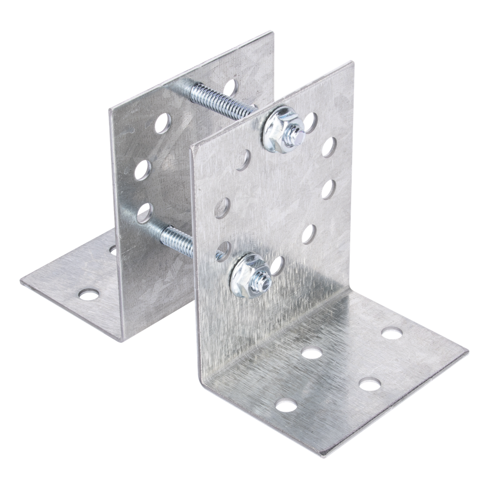 Base Multiposición para postes de paso o esquina / Acero Galvanizado Cal. 12 / 0.36 kg / Kit de Tornillería Incluido / Compatible con 7 Modelos