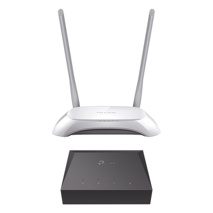 Kit de ONU Gigabit XZ000G3 con Router Inalámbrico WISP con Configuración de fábrica personalizable, 2.4 GHz, 300 Mbps, 4 Puertos LAN 10/100 Mbps, 1
