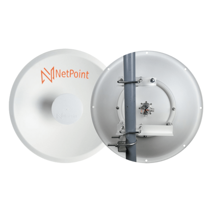 1 Antena Direccional Dual-Polaridad MLO Alto Rendimiento / diámetro de 39.6 cm / 4.9-7.2 GHz / Ganancia 27 dBi / SLANT de 45 ° o 90 ° / Conector