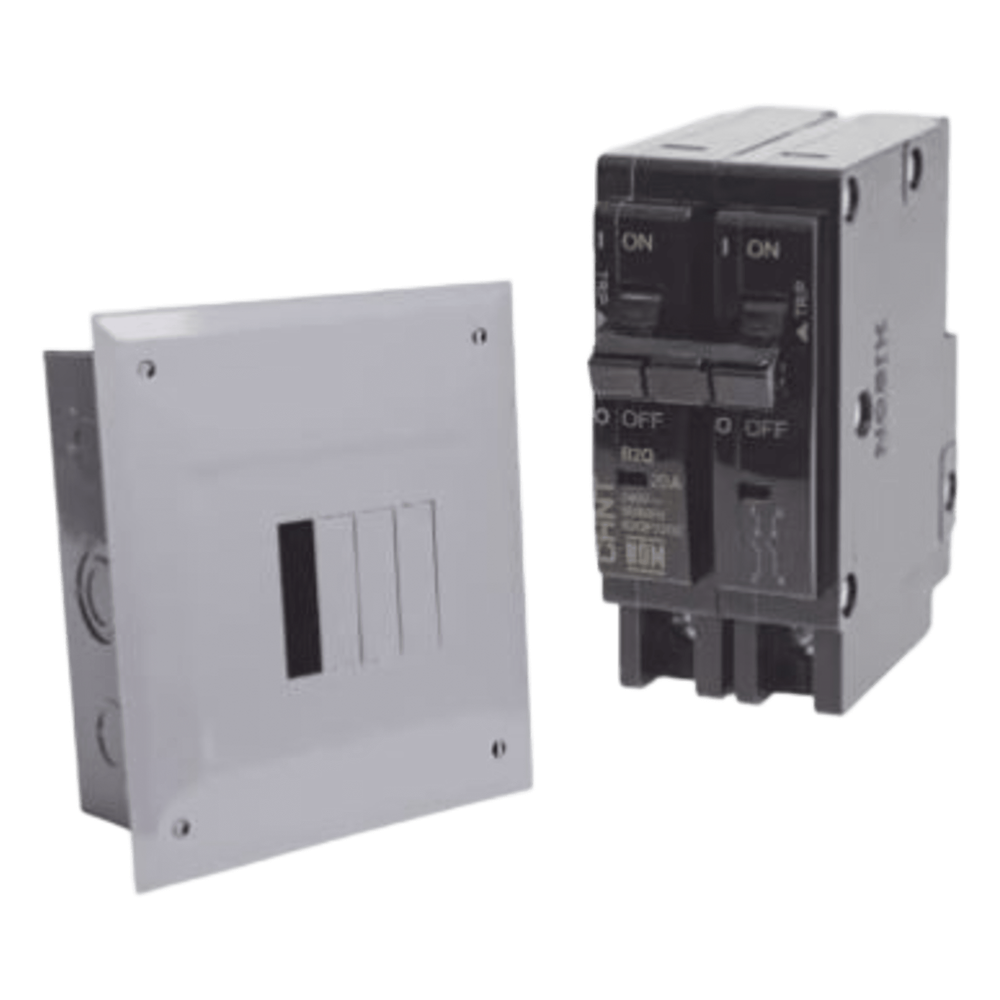 Kit Centro de Carga 4P para sobreponer con 2 Interruptores Térmicos de 2 Polos, 30Amp 120/240Vca 10kA.