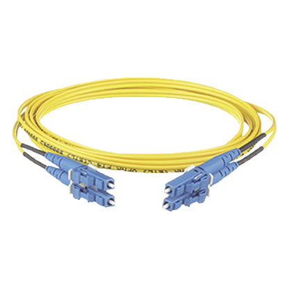 Jumper de Fibra Optica Monomodo 9/125 OS2, LC-LC Duplex, OFNR (Riser), Color Amarillo, 10 Metros (32.81 Pies)