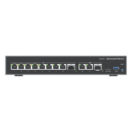 4 en 1: Firewall Nueva Generación, Router, PBX IP /Switch 10 Puertos Gigabit (4 PoE +) / 2 Puertos SFP 2.5 Gigabit / 3 puertos WAN fijos