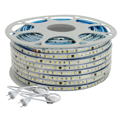 Manguera LED Luminosa Blanca de Resina Transparente y Flexible / Para uso Interior o Exterior / Carrete de 50 m/ 110V CA 4.2 A/ 500 W Potencia