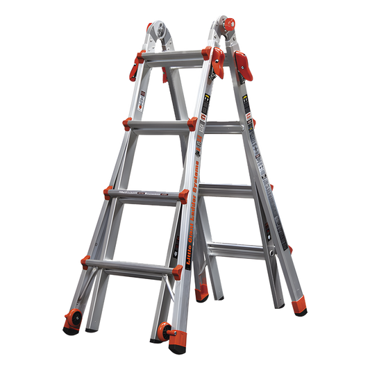 Escalera Multi-Posiciones de 5.18 m (17') para Superficies Inclinadas (SKU 15417-001).