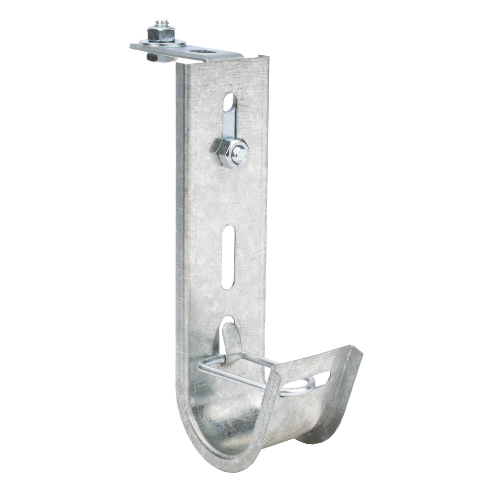 Soporte (Gancho) tipo J-Hook, hasta 10 cables Cat6, ideal para soportar cableado en los espacios de manipulación al aire, Para instalación en interior