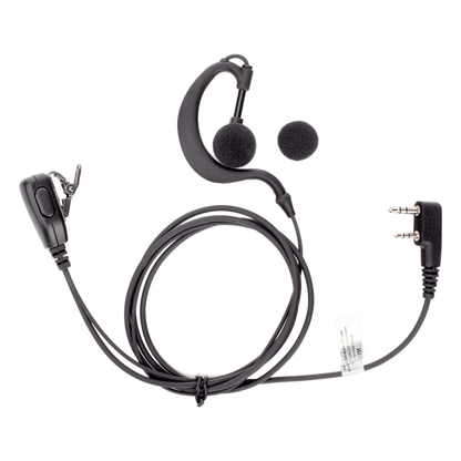 Micrófono - audífono de gancho ajustable al oído con conector de dos pines para KENWOOD Y TXPRO