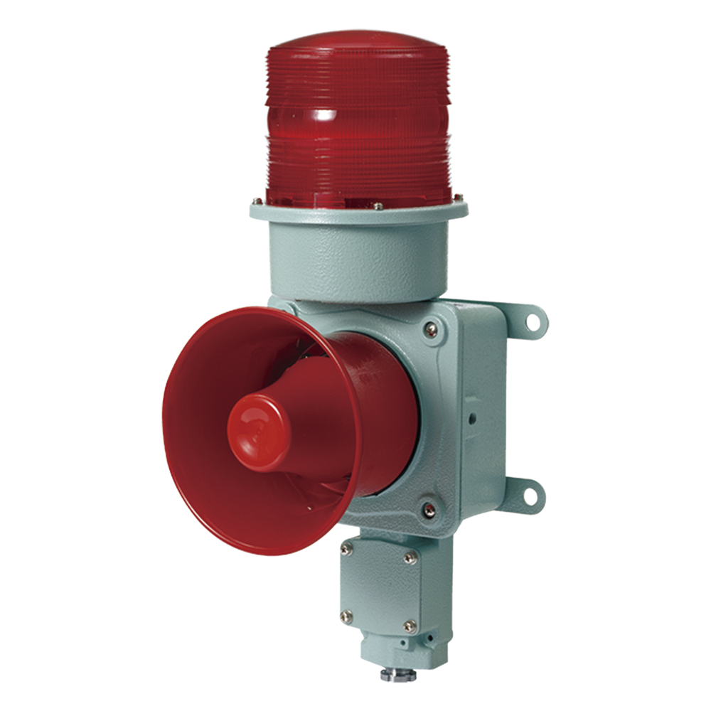 Combinación de baliza LED color roja con sirena electrónica para aplicaciones de la industria pesada máx.120 dB a 24 VCD