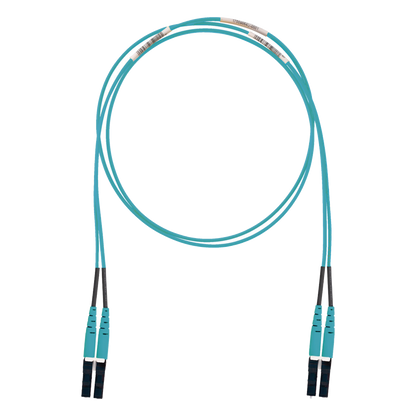 Jumper de Fibra Optica Multimodo 50/125 OM3, LC-LC Duplex, LSZH (Cero Halógenos), Color Aqua, 3 Metros (9.84 Pies)