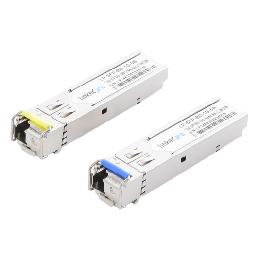 Transceptores Ópticos Bidireccionales SFP (Mini-Gbic) / Monomodo 1310 & 1550 nm / 1.25 Gbps / 1000BASE-BX / Conector LC/UPC Simplex / DDM / Hasta 5