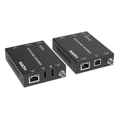 Kit Extensor HDMI con KVM | 70m | 4K2K@60Hz | 4:4:4 | HDMI2.0b y HDCP 2.2 | Salida de Audio 3.5mm | Admite PoC | Admite USB 1.1
