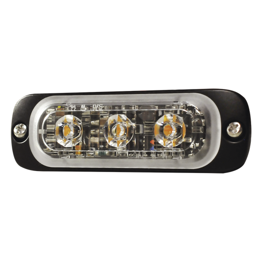 Luz Auxiliar de 3 LED, Azul, Lente Transparente, SAE