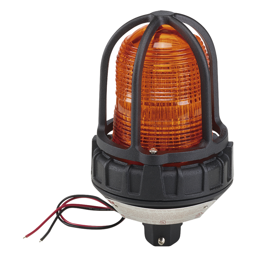 Luz estroboscópica para ubicaciónes peligrosas, montaje tipo tubo, 12-24 VCD, color Ámbar