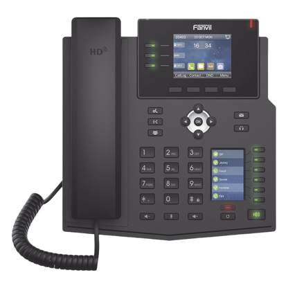 Teléfono IP Empresarial con Estándares Europeos, 12 lineas SIP con pantalla a color, 30 teclas DSS/BLF, puertos Gigabit, IPv6, Opus , PoE/DC