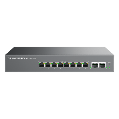 Switch L2 Lite Administrable de 10 Puertos / 8 Puertos Ethernet 2.5 Gigabits / 2 Puertos SFP+ 10 Gigabits / PoE+ 802.3af/at / VLAN 802.1Q / QoS