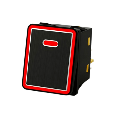 Interruptor tipo Switch con Led Color Rojo / IP65 / Diseño Industrial con panel de Aluminio / NO, COM, NC / Terminales tipo F1