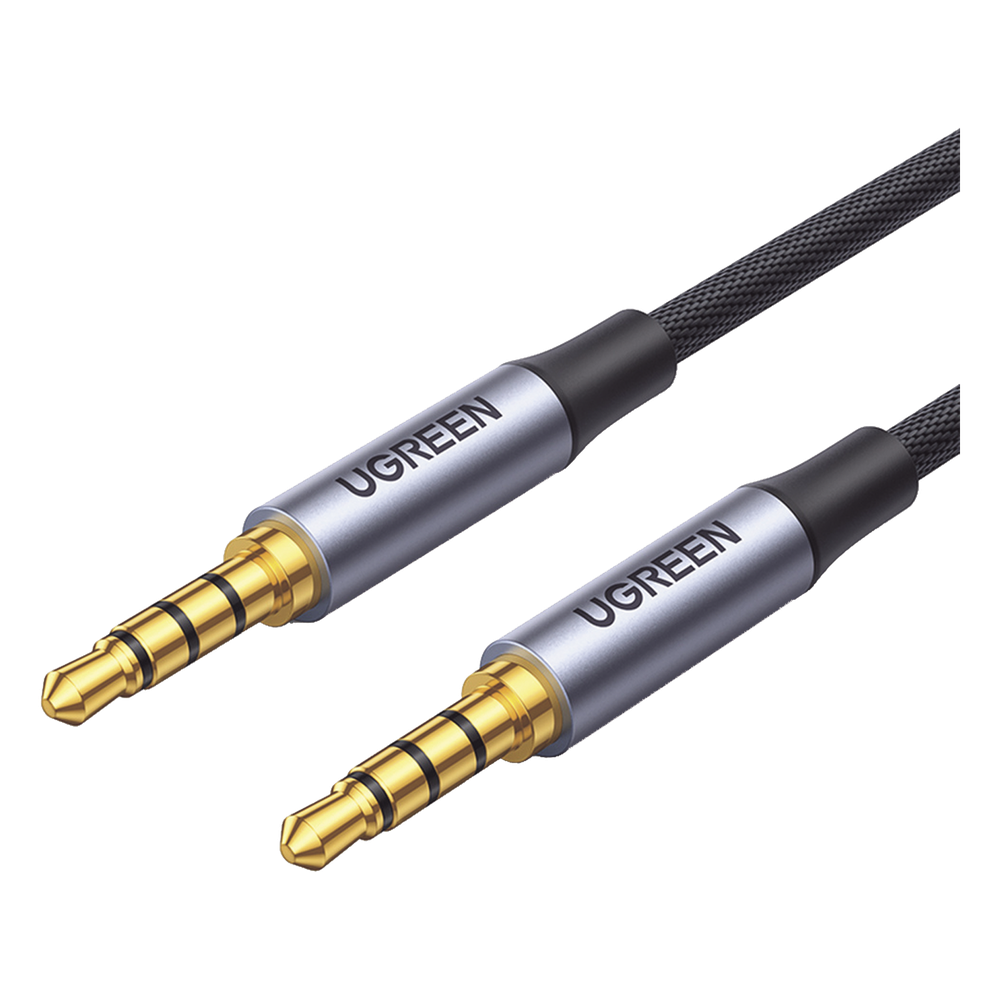 Cable Auxiliar de 3.5mm / Cable Audio Estéreo / Núcleo de Alambre de Cobre Esmaltado / Carcasa de Aluminio Azul + Nylon Trenzado / Soporta Micrófono