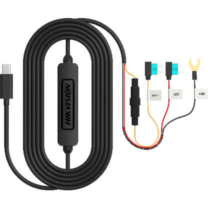 Convertidor Buck DC-DC / Entrada 12-24V DC / Salida 5V Type-C / Protección Baja Tensión 11.3V / Cable 3.4 m (11.2 ft) / Compatible con Dashcams