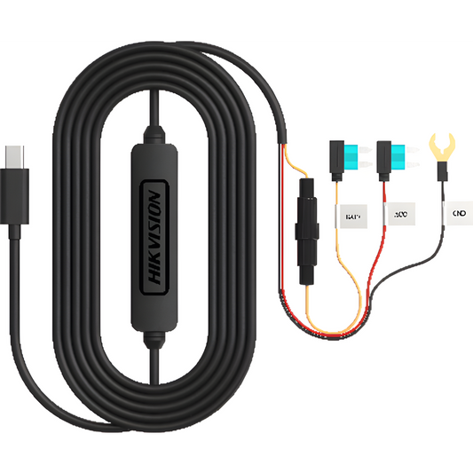Convertidor Buck DC-DC / Entrada 12-24V DC / Salida 5V Type-C / Protección Baja Tensión 11.3V / Cable 3.4 m (11.2 ft) / Compatible con Dashcams
