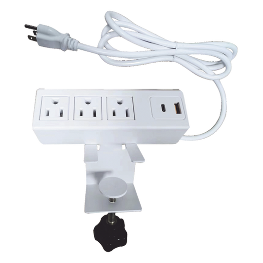 Tomacorriente para Escritorio / Cuenta con Bracket Ajustable a Diferentes Grosores / 3 Contactos 110VCA / 2 Contactos para Carga USB ( 1 contacto