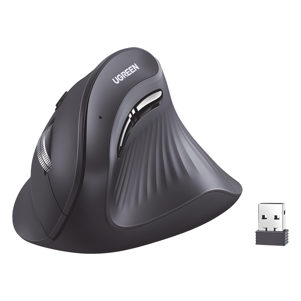 Mouse Inalámbrico en Angulo Vertical | 2.4G & Bluetooth | Conecta 3 dispositivos Simultáneamente | 4 Niveles de DPI | Clic Silencioso | 5 botones