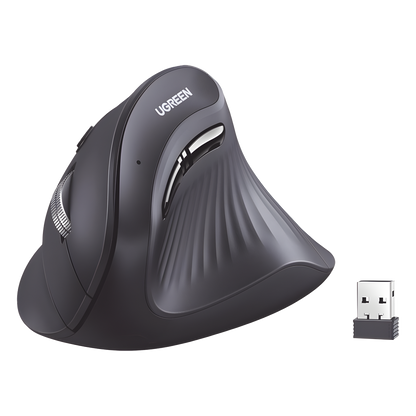 Mouse Inalámbrico en Angulo Vertical | 2.4G & Bluetooth | Conecta 3 dispositivos Simultáneamente | 4 Niveles de DPI | Clic Silencioso | 5 botones