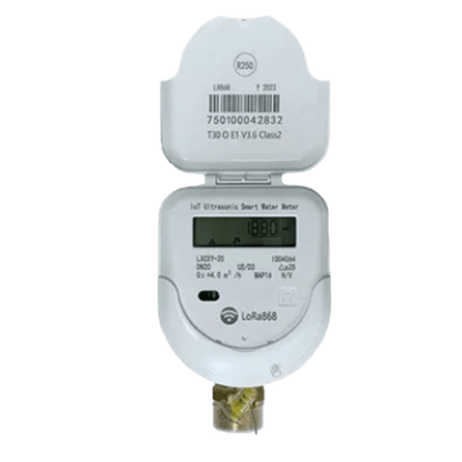 Medidor Ultrasónico de Agua LoRaWAN / 1 Pulgada / Smart Metering y Telemetría para BMS / Válvula Integrada / IP68 / Bidireccional / LCD 9 Dígitos