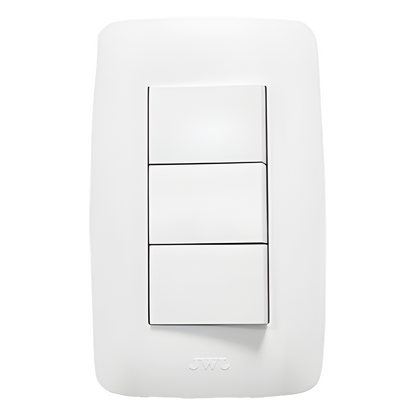 Apagador Triple de 127 V ~60 HZ 10 A / Color Blanco.