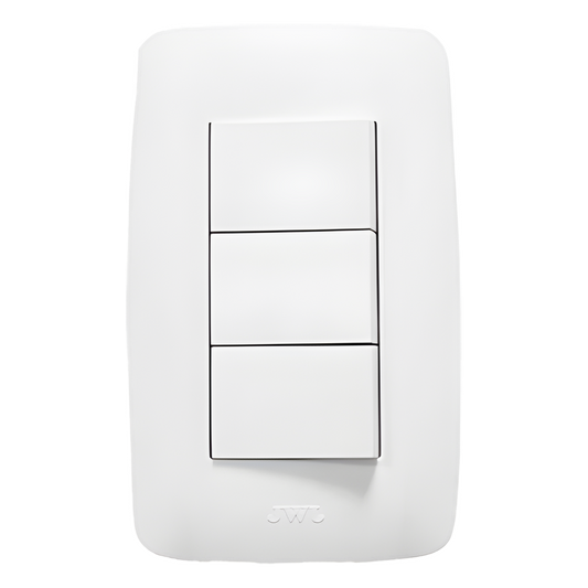 Apagador Triple de 127 V ~60 HZ 10 A / Color Blanco.