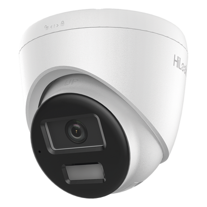 [Dual Light] Turret IP de 2 Megapixel / Lente 2.8 mm / Ángulo de visión 101° / 20 mts IR + 15 mts Luz Blanca / Micrófono Integrado / ACUSENSE Lite