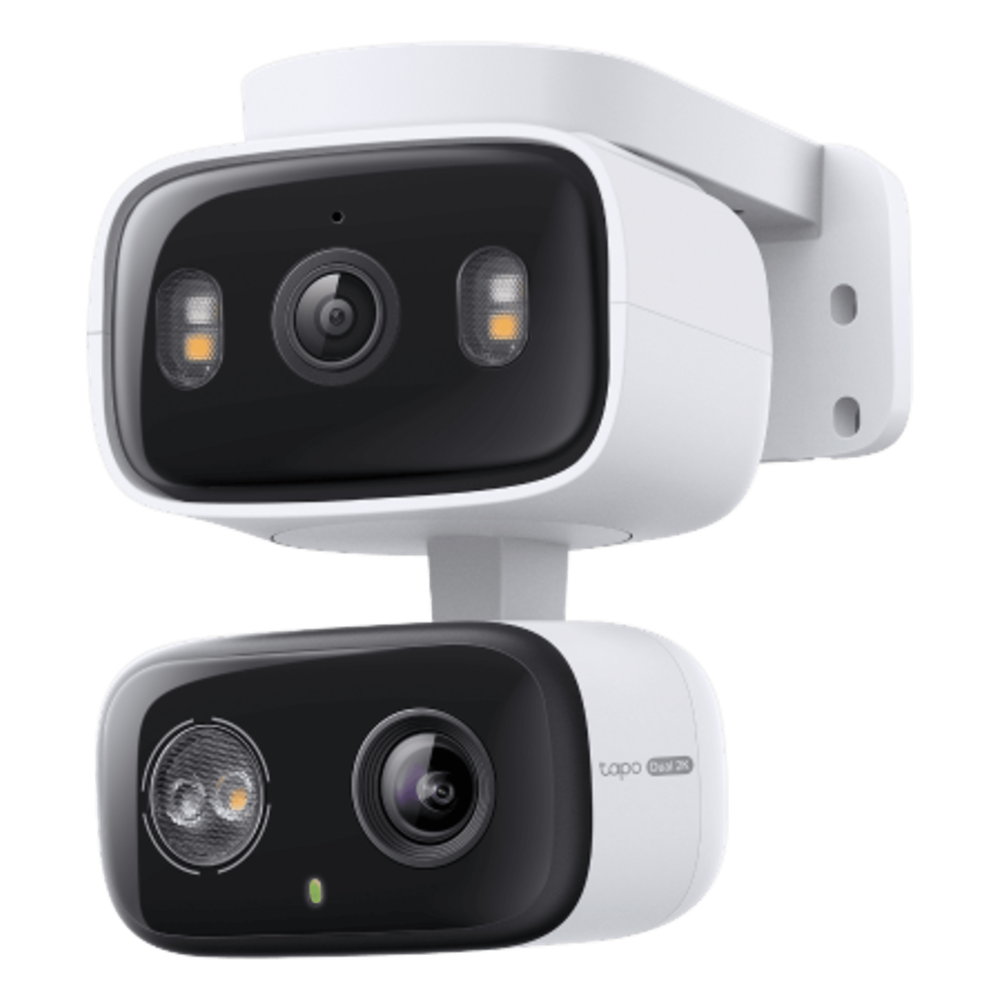 Cámara de Seguridad Dual PTZ / 2 Lentes 2K+2K (3MP cada uno) / 3x Claridad Telefoto / IP65 Exterior / IA Inteligente / Seguimiento Sincronizado