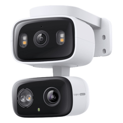 Cámara de Seguridad Dual PTZ / 2 Lentes 2K+2K (3MP cada uno) / 3x Claridad Telefoto / IP65 Exterior / IA Inteligente / Seguimiento Sincronizado