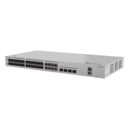 Switch de Distribución/Core Gigabit Administrable Capa 3 / 24 puertos 1GE SFP ( Combo con 8 Puertos 10/100/1000 Mbps) / 4 Puertos 10GE SFP+ Uplink