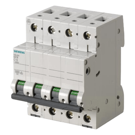 Interruptor Riel Dinn Tipo 5SL6, 4 polos, 16 amp