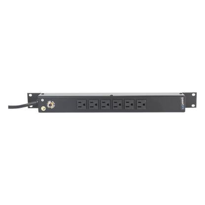 Multicontacto Horizontal (PDU) de 6 Contactos (NEMA 5-15R) Rack 19" 1UR. Voltaje Entrada/Salida: 120Vca/15A
