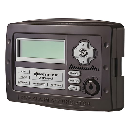 Anunciador serial LCD de 80 caracteres con indicadores de estado y controles con llave, para paneles NOTIFIER con interfaz ANN-Bus